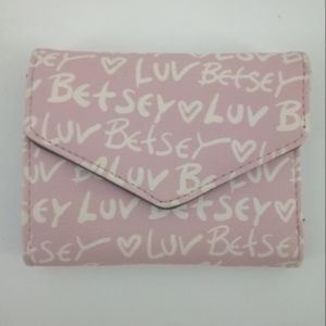 Betsey Johnson Luv Betsey Pink Graffiti Wallet Vegan